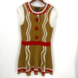 Hooked Up Gingerbread Christmas Dress NWT